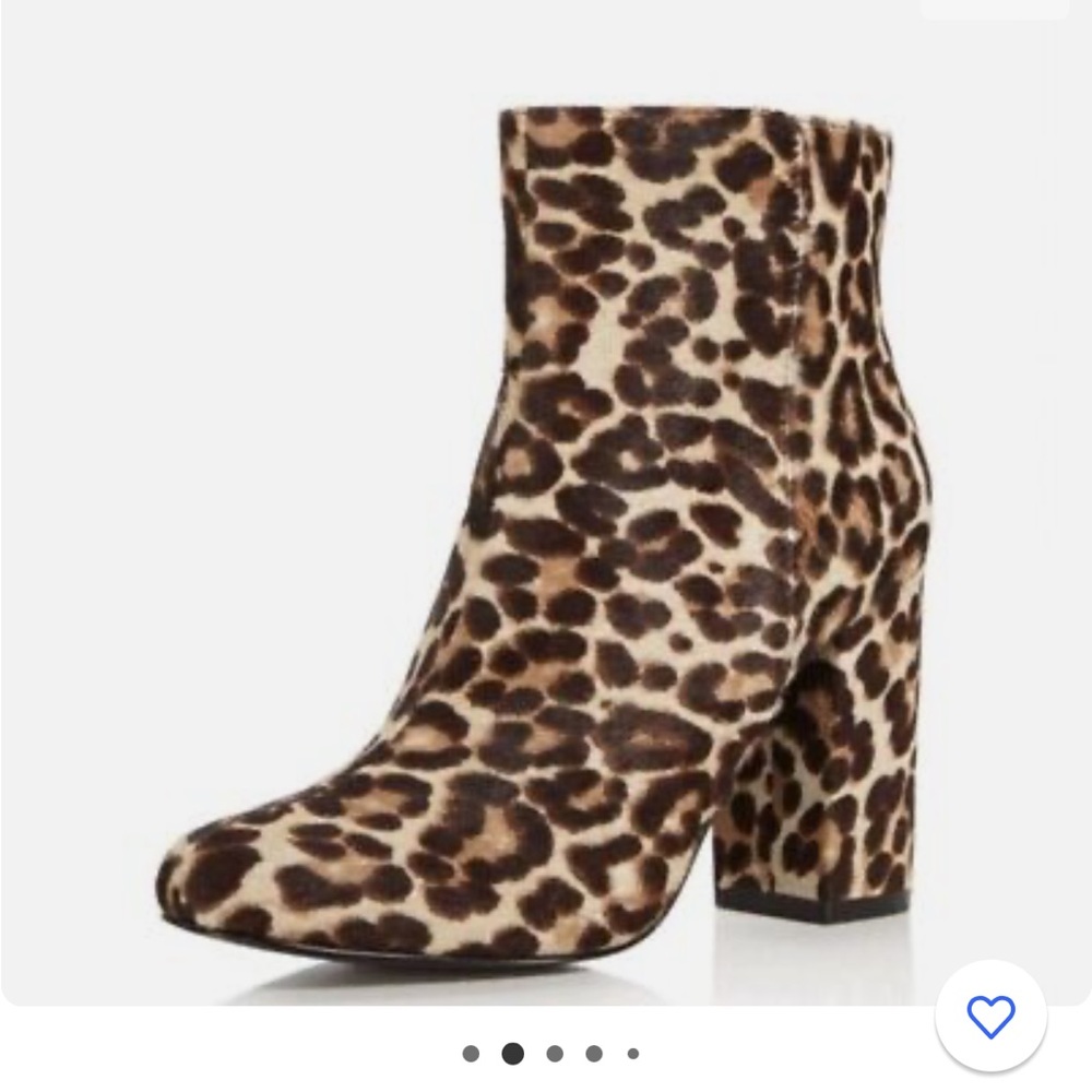 Charles David Cheetah Heeled Boots